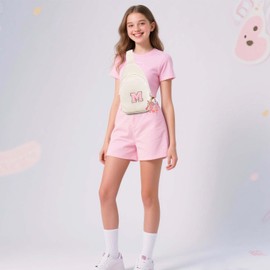 Initial Sling for Girls Women - girls fanny pack ages 8-12 Teen Birthday Gifts Small Waist Packs Trendy Kids Fanny Pack M