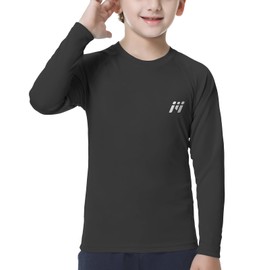 MEETWEE Jungen Mädchen Langarm Rash Guard Weste Kinder Schwimmen Top UV Sonnenschutz Schwimmshirt Kinder Badeshirt