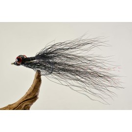 Clouser Minnow Fishing Flies - Black - Mustad Signature Duratin Fly Hooks - 6 Pack (Hook #6)