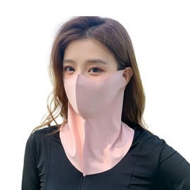 Bornoon Face Cover, Sun Protection Mask, Face Guard, 3D Design, UV Protection, UPF 50+, Sunscreen Mask, Face Mask Cover, Bandana, Outdoor Sports, Biking, Camping, Golf, Unisex, 1 Piece, Pink