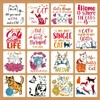 16 Pcs Cat Stencils for Painting Reusable Plastic 6×6 Inch