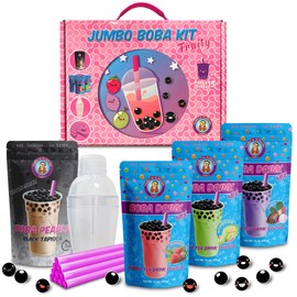 The NEW Jumbo "Fruity Flavors" D.I.Y. Boba/Bubble Tea Party Kit by Buddha Bubbles Boba