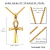 REVEMCN Men's Stainless Steel Black Gold Silver Coptic Ankh Cross