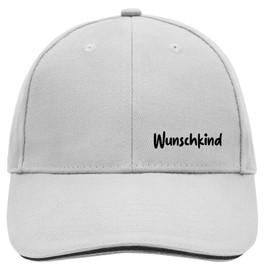 Huuraa Cappy Hat Wunschkind Lettering Unisex Cap Size with Motif for All Firstborns Gift Idea for Friends and Family, Dark grey/white