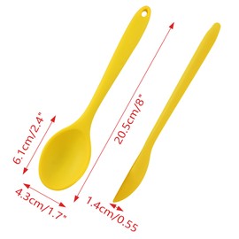 LVYKING 4 Pieces silicone Cooking Spoons,8"Heat-Resistant, Non-Stick, and Durable Kitchen Utensils for Cooking Baking Stirring,Red+Green+Yellow+Blue