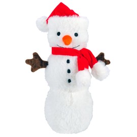 Giftable World Holiday Plush Pet Toy Fun for Christmas Designs with Squeaker Dog Chew Toy (10" Snowy Fluff w/Squeaker & Crinkle)