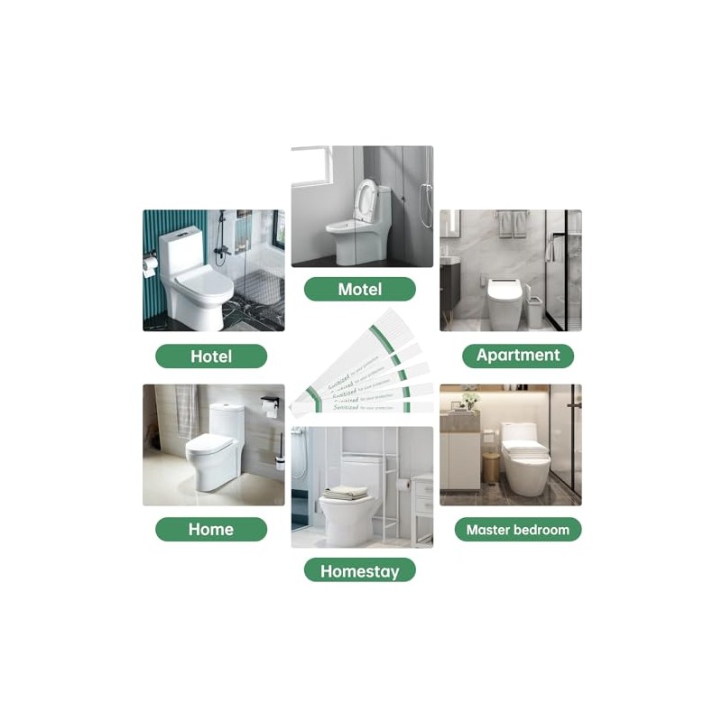 Germiwipe 500Pcs Sanitized Toilet Seat Band,Hotel Essentials, Printed Toilet Strips