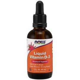 NOW Supplements, Liquid Vitamin D-3, Strong Bones*, Structural Support*, 2-Ounce