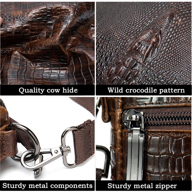 NIUCUNZH Leather Flap Messenger Bag for Men Small Crossbody Shoulder