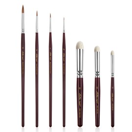 Kolinsky Sable Miniature Brushes, Drybrushes for Miniature Set, 7 Pieces, Paint Brushes for Miniature Oil, Acrylics, Model Paint Brushes #3, 5, 6