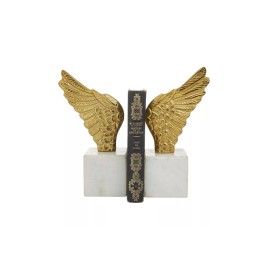 Globedecor Marble Base Aluminum Bird Wings Bookends Library Bookends Angle Bookends