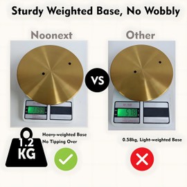 Noonext Gold Toilet Paper Holder with Shelf, Freestanding Toilet Paper Holder with Big Tray for Bathroom, Heavy Base No Tipping Over (Stainless Steel, Gold)