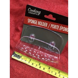 CC SUCTION HOLDER Clear Plastic Sponge Scrubber Kitchen Bath Sink Storage