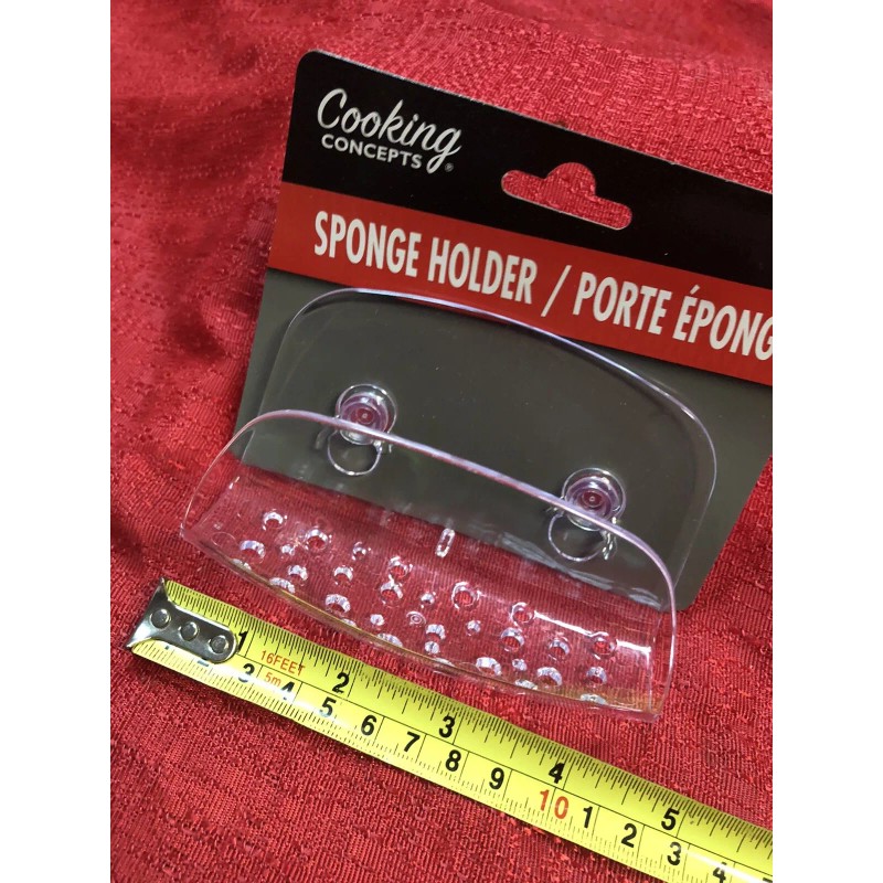 CC SUCTION HOLDER Clear Plastic Sponge Scrubber Kitchen Bath Sink