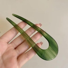 U Shaped Hair Fork Acetate Tortoiseshell French,U-Shaped Hair Fork Hair Pin Retro Hair Clip Women Pin Chinese Hairpins Hair Accessories (green)
