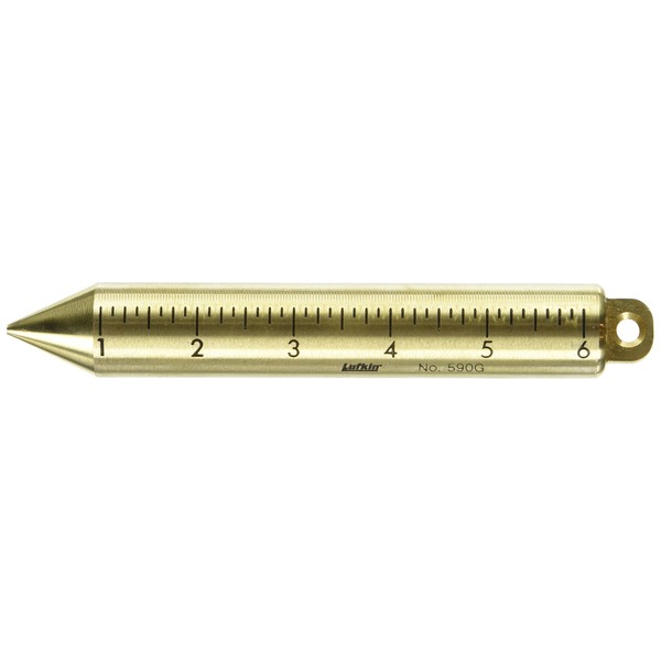 Crescent Lufkin 20 oz. Inage Solid Brass Cylindrical SAE/Metric Plumb Bob - 590GMEN , Black