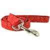 Red Metallic Gold Scrolls Dog Leash for Walking, Running and