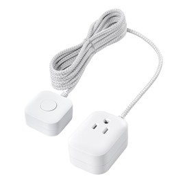 SURAIELEC Extension Cord with Switch On/Off Plug, 6FT Flat Braided Outlet Power Cable, 3 Prong Grounded Plug, Wall or Table Use, Ideal for Lamps, Christmas Light, Audio, Holiday Lights, White