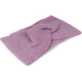styleBREAKER 04026060 Women's Knitted Headband with Waffle Patent Knitting Pattern and Twist Knots, Warm Winter Headband, Colour: Lilac
