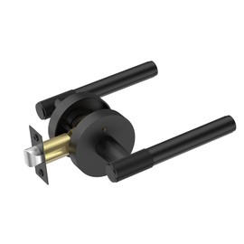 Amerdeco 1 Pack Matte Black Passage Door Handles,Heavy Duty Non-Locking Door Lever for Hall, Closet,Office Area, Shopping Malls AM0027