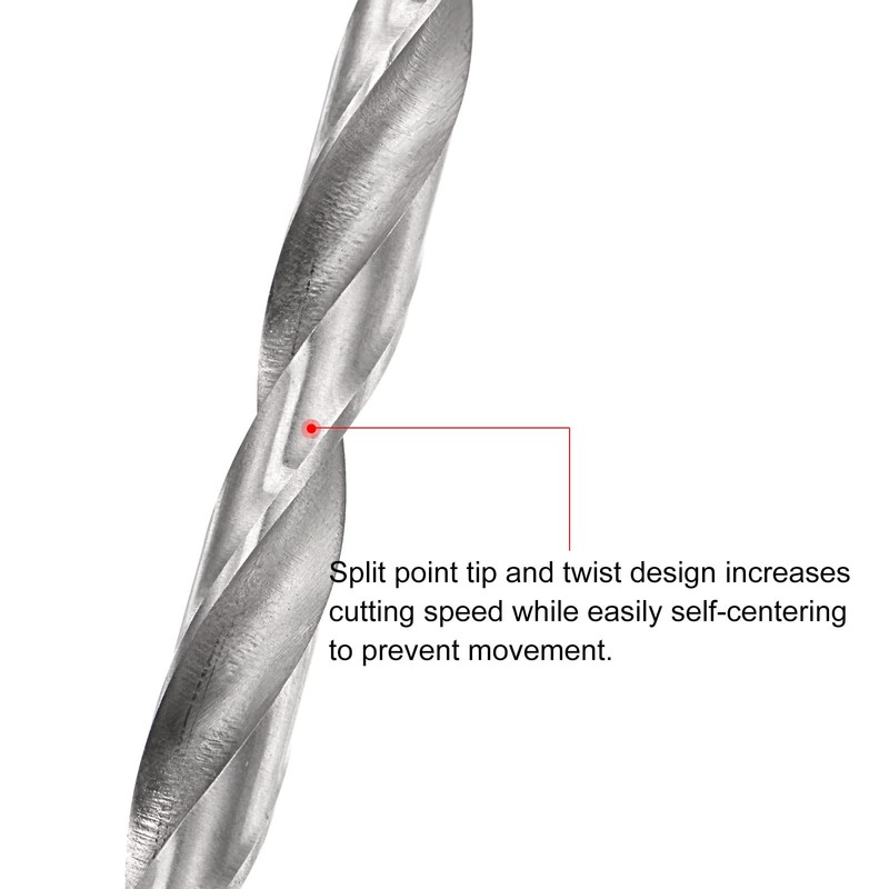 sourcing map Spiral Drill Bit High Speed Steel Extra Long
