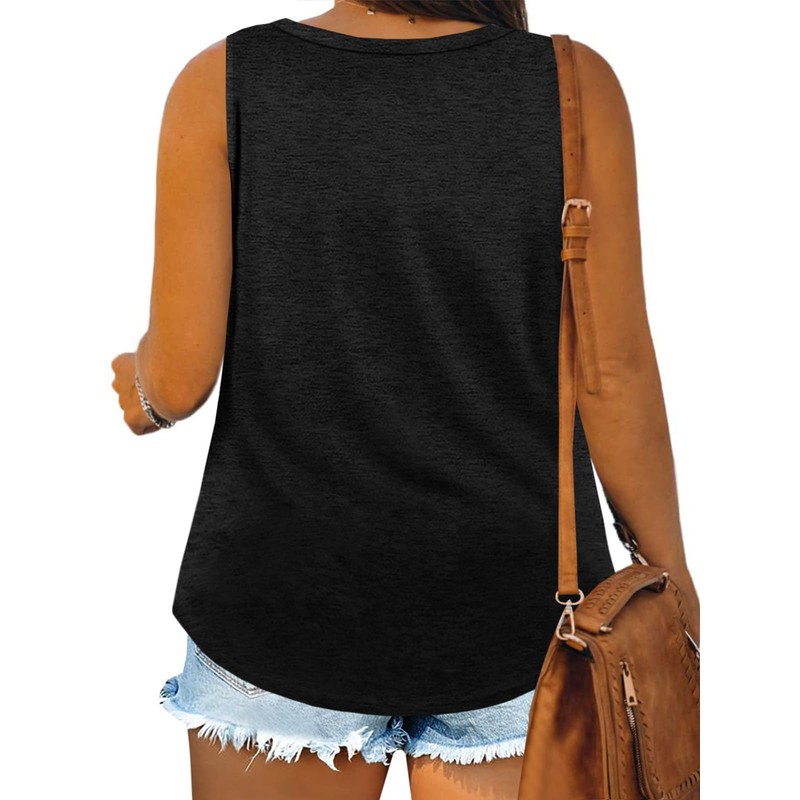 Plus Size Tank Tops for Women Summer Sleeveless Scoop Neck