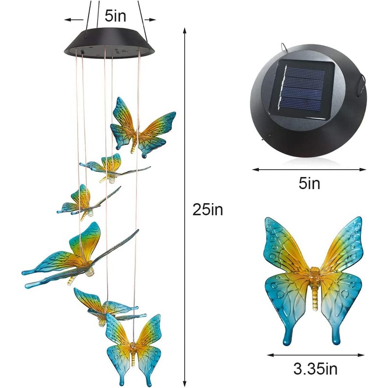 PAPRMA Wind Chime Light, LED Wind Chime, Solar, Waterproof, Solar