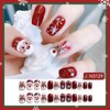 Christmas Press on Nails Short Square Fake Nails Snowflake Cute