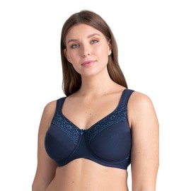 Miss Mary of Sweden Minimizer Underwired Bra Cotton Now Flatcup Blue