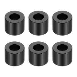 PATIKIL M6 Aluminum Spacer, 6 Pieces Metal Spacer Aluminum 6.2mm ID x 12mm OD x 10mm L Aluminum Screw Spacing Round for 1/4" or M6 Screws, Black