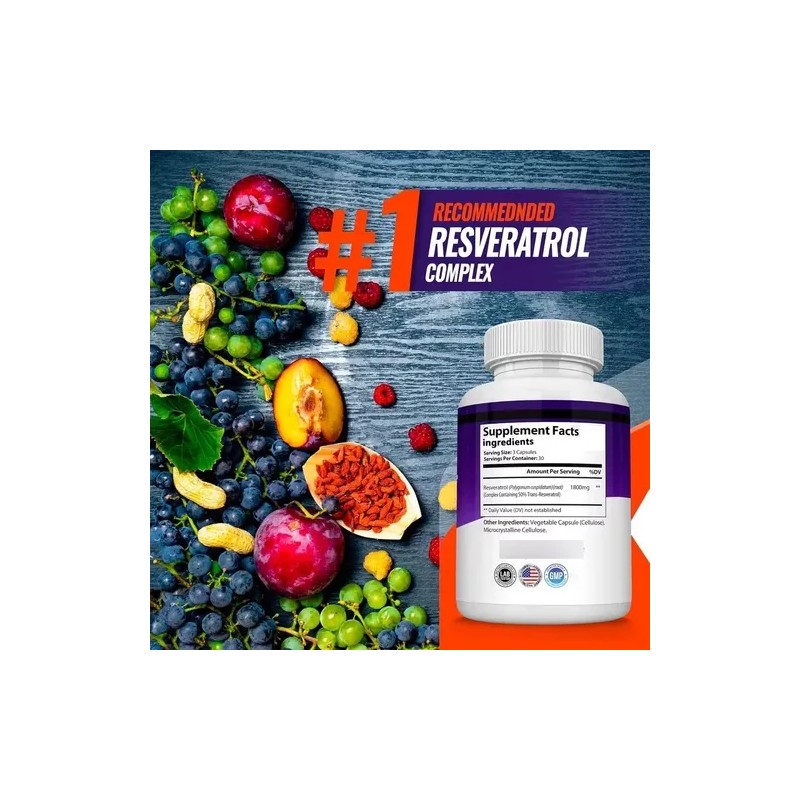 Resveratrol Complex Supplement 1800mg 90 Cápsulas Daily Food
