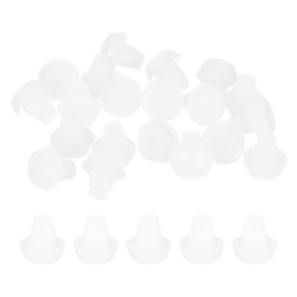 sourcing map Glass Top Table Bumpers with Stem, 20Pcs Rubber Grippers Anti Slip Pads for 6mm Hole, Furniture Pads Foot End Caps Covers Protectors for Chair, Cupboard (White)