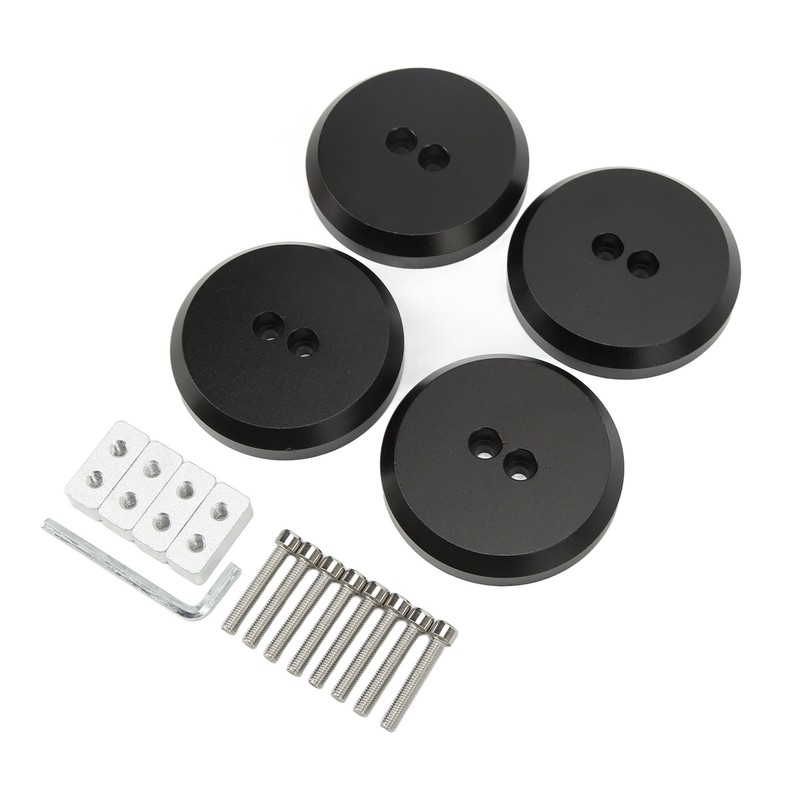4PCS Aluminium Jack Pad Adapter Black Strong Strength Anodized Surface