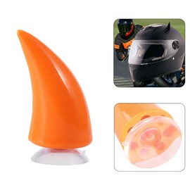 Motorcycle Helmet Devil Horn with Sucker Decoration Accessories Helmet Devil Horn (Orange)