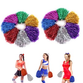 Pack of 14 Cheerleading Pom Poms, Cheerleading Pompoms, Cheerleading Pompoms, Cheerleading, Pompoms, Cheerleaders, Used for Sports Events, Dance, Night Party, Ball Games, Carnival Parties