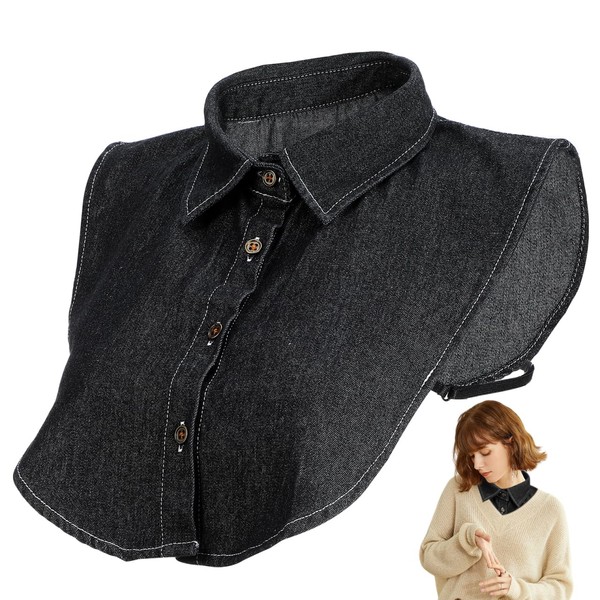 Holibanna 2pcs Detachable Faux Collar for Women Denim False Collar
