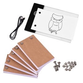 Flip Book Kit with Light Pad, Flipbook Kit, LED Light Box, Tablet, 300 Sheets Drawing Paper with Binding Screws for Drawing, Tracing, Sketching, Creating Cartoons