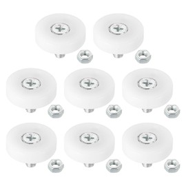 PATIKIL 26mm Drawer Rollers, 8 Pack Plastic Drawer Pulley Replacement Wheels Bearing Small Pulley with Nuts