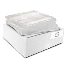 ALL SUPPLIES SHOP Medium, Large 38” X 58” Clear Trash Can Liner, 55-60 Gal Garbage Bags, 47 Micron 1.8 Mil Thick for Homes/Offices/Bathrooms/Hospitals/Hotels/Gyms, Indoor/Outdoor Use 100 Per, Flat