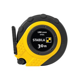 STABILA LBM 2000 Steel Capsule Tape Measure, 30 m, Steel Measuring Tape with Metric Scale and Nylon Wrap Coating, Universal Hook, Shatterproof Capsule, MID Accuracy