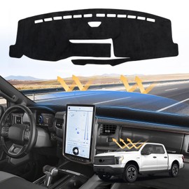 Sunsdrew Dash Cover for 2022-2025 Ford F-150 Lightning Dashboard Cover Mat Accessories Suede Dash Mat F150 Lightning Nonslip Protector No Glare-Only fit Dashboard with 15.5-inch Screens