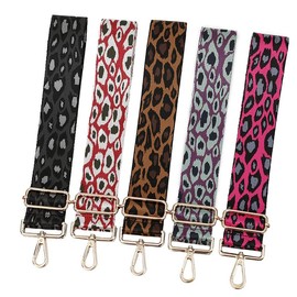 Adjustable Shoulder Strap for Bags 5 cm Wide Bag Strap Shoulder Strap for Men Women 80-130 cm Leopard Print Boho Style Replacement Shoulder Strap with Carabiner DIY Accessories for Bag Green Purple