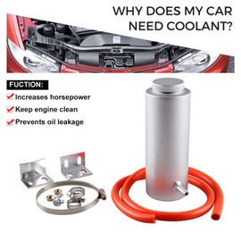 RYANSTAR RACING RYANSTAR Universal car Radiator Coolant Tank 800ml Coolant Expansion Tank Overflow Oil Catch Tank Cooling Catch Bottle Reservoir Aluminum Billet Silver
