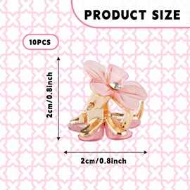 Bojueshaw 10PCS Sweet Mini Floral Hair Clips for Women,Small Non-Slip Claw Clips,Cute Hair Accessories for Girls,Daily Use,Parties,Weddings(Pink)