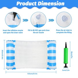 Idota Inflatable Water Hammock Pack of 2, Air Mattress Bed Pool 4-in-1 Swimming Mat with Net, Air Mattress Water Pool Toy for Summer Pool Parties, Water Hammock (Pink and Blue)