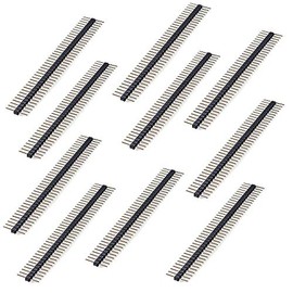 DIKAVS Break Away Headers 2.54 mm Male Pin Header Connector - 40-pin Male Long Centered (Pack of 10)