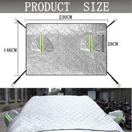 TenaLucy Windscreen Cover, 230 x 148 cm Windscreen Cover, Car Winter Frost Cover, Sun Protection, Dust UV, Windscreen Cover for Various Models