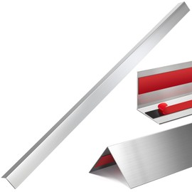 Therwen 10 Pcs Self Adhesive Stainless Steel Corner Guards Wall Corner Protector Pack Metal Corner Trim with 90 Degree Angle for Wall Protection Decoration Accessories (1.5 x 1.5 x 36 Inch)