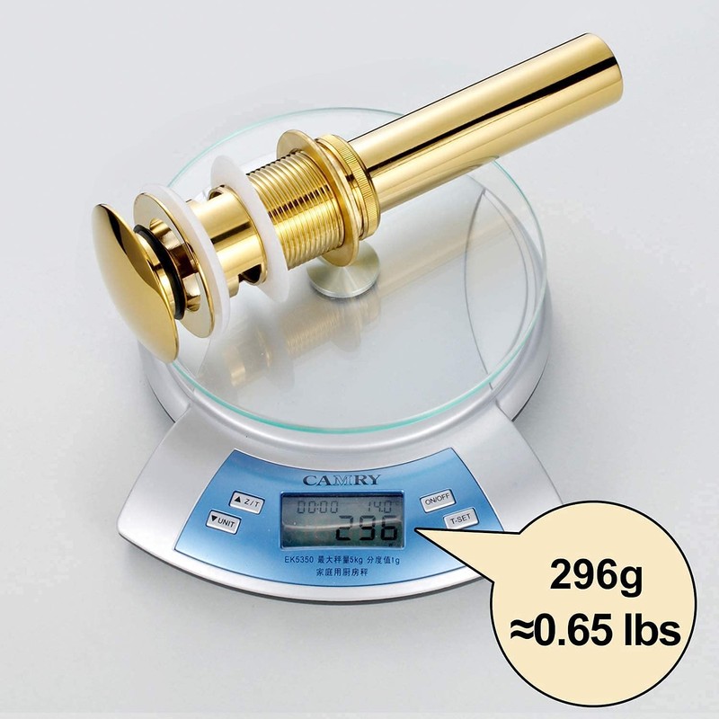 Pop Up Sink Drain With Overflow Bouncing Style Stopper Brass
