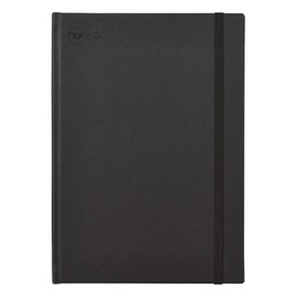 NU Black A4 Casebound Journal | Hardback Vegan Leather Cover | 120 Pages | 100gsm Ruled Paper | Professional Stationery | Elite Premium Range